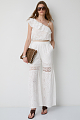 Broderie crop top with one shoulder and ruffles