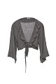 Wrap top with tie and ruffles