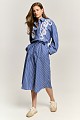 Striped chemise embroidered dress