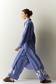 Striped chemise embroidered dress
