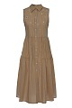 Rochie-cămașă midi fără mâneci cu volane