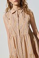 Rochie-cămașă midi fără mâneci cu volane