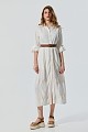 Vestido camisero midi con detalles bordados