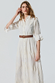 Vestido camisero midi con detalles bordados