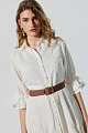 Vestido camisero midi con detalles bordados