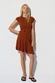 Mini asymmetric dress with ruffles