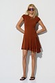 Mini asymmetric dress with ruffles