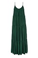 Maxi satin-look dress with ruffles