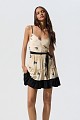 Vestido mini estampado con volantes