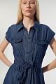 Rochie-cămașă midi cu aspect denim