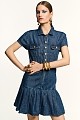 Rochie scurtă din denim cu pliuri