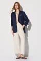 High-waisted striped cropped trousers