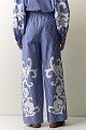 Striped embroidered trousers