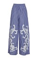 Striped embroidered trousers