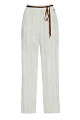 High-waisted trousers with embroidered detailing