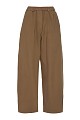 High-waisted poplin trousers
