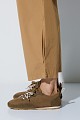 High-waisted poplin trousers
