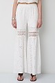 High-waisted broderie trousers