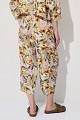 Pantalones de lino de cintura alta con estampados florales
