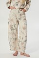 Blugi Dione balloon cu print floral