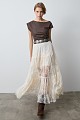 Maxi skirt with lace