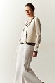 Knitted cardigan with self tie