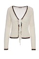 Knitted cardigan with self tie