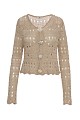 Cutwork knitted cardigan with jewel buttons