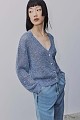 Knitted sequined V cardigan