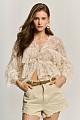 Lace shirt with ruffles