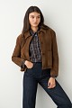 Suede bomber jacket with collar