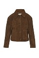Suede bomber jacket with collar
