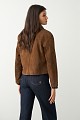 Suede bomber jacket with collar