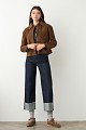 Suede bomber jacket with collar