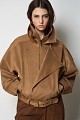 Suede leather bomber jacket