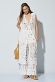 Knitted kaftan with cut work