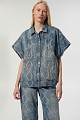 Snake print denim τζάκετ