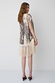 Animal print tunic with fringe detailing