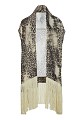 Animal print tunic with fringe detailing