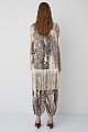 Animal print tunic with fringe detailing