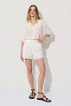 Shorts de broderie de cintura alta