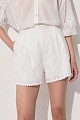Shorts de broderie de cintura alta