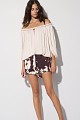 Cow print shorts with ruffles
