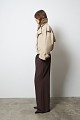 Short trench coat with elastic waistband