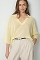 Sweater with 3/4 sleeves and collar
