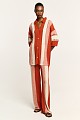 Striped knit set with cut work