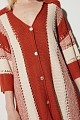 Striped knit set with cut work