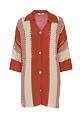 Striped knit set with cut work