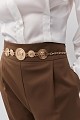 Chain belt with metal shapes
