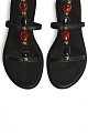 Leather sandal with decorative stones